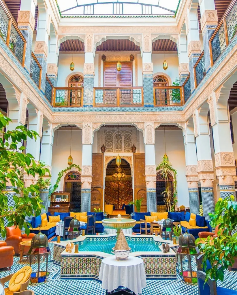 Traditional riad courtyard in Marrakech – DiscoverMoroccoNow Morocco travel experience